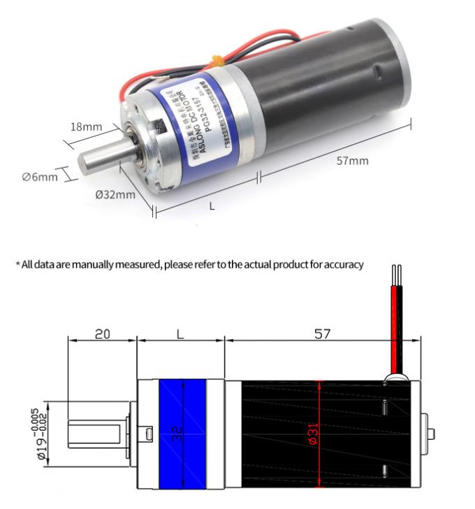 12V/24V PG32-3157 Mikromotor do sprzętu planetarnego 24V DC 11