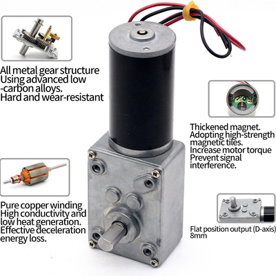 ASLONG A5840-31ZY WORM GEAR REDUCTION MOTOR dla robotów o dużym momentu obrotowym 12/24V 10-470RPM 58MM Z 31ZY SELF-LOCKING REDUCTION